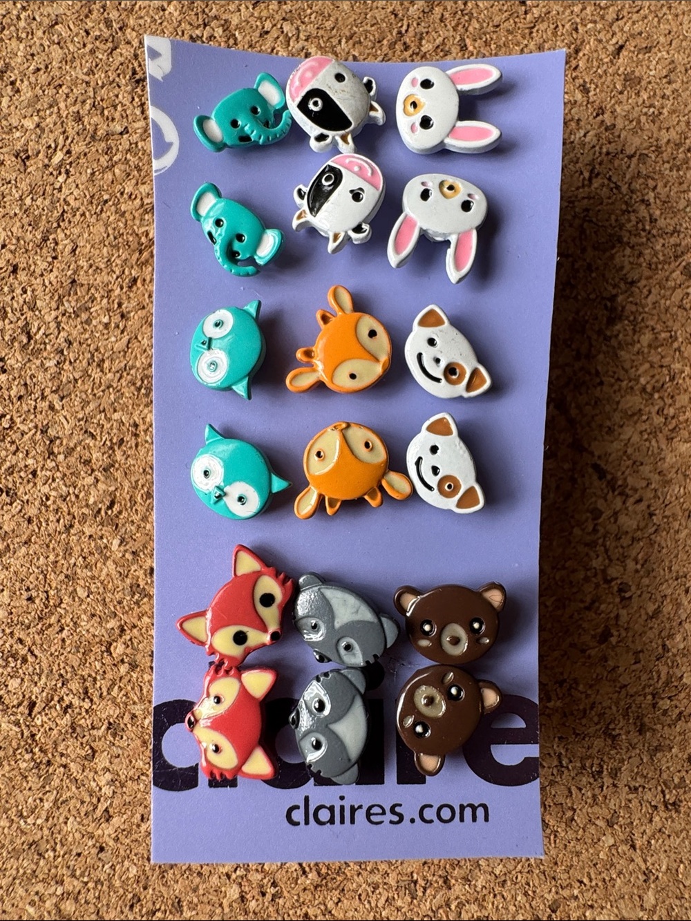 Animal earrings studs 9 pair